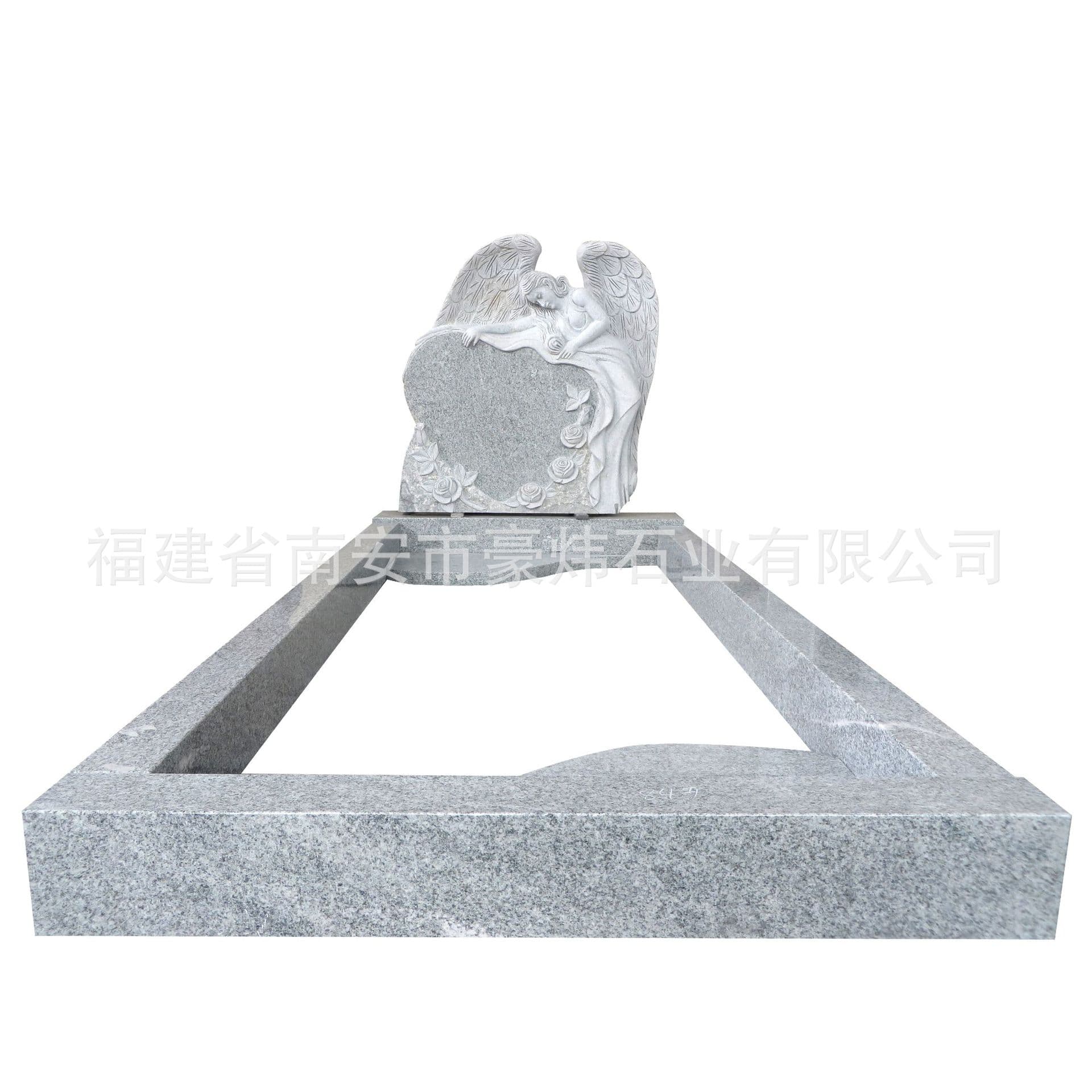 Natural Gray Granite Heart Element German Tombstone, Customizable Factory Direct, Wholesale Price
