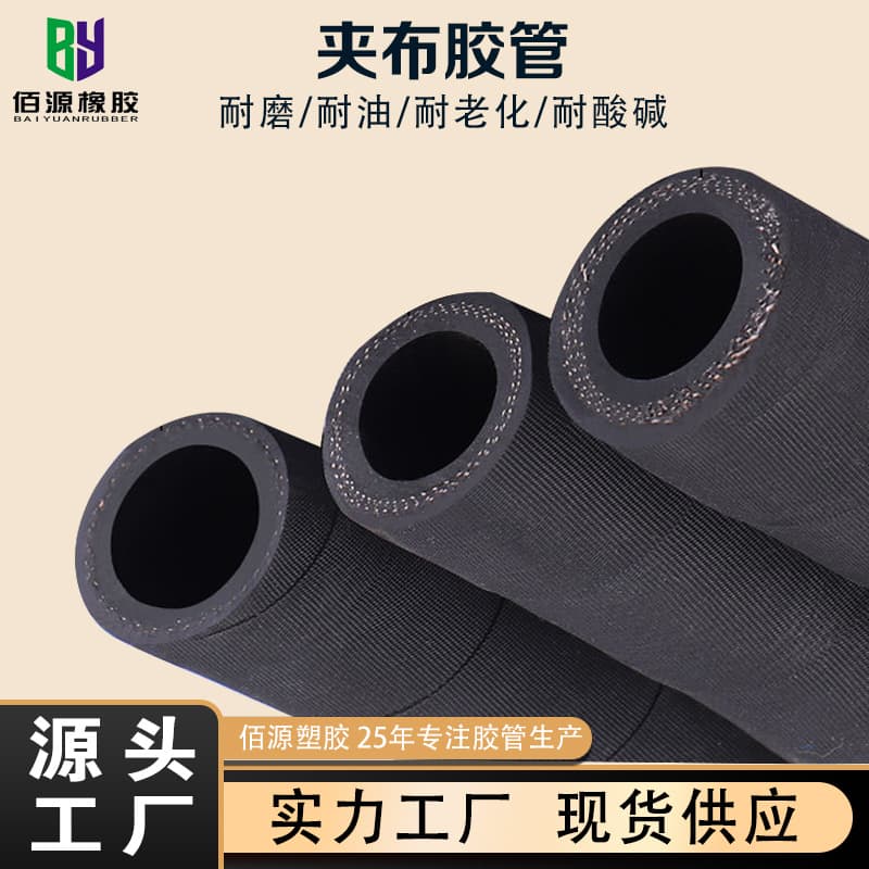 Customized Low-Pressure Cloth-Reinforced Wear-Resistant High-Pressure Air Impact Wrench Rubber Hose Water Steam Hose High-Temperature Resistant Canvas Rubber Hose