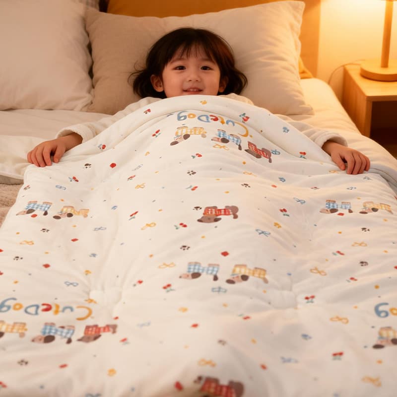 New Children's Cartoon Sleeping Bag Kindergarten Baby Anti-Kick Blanket All-Season Thickened One-Piece Warm Wrap Blanket