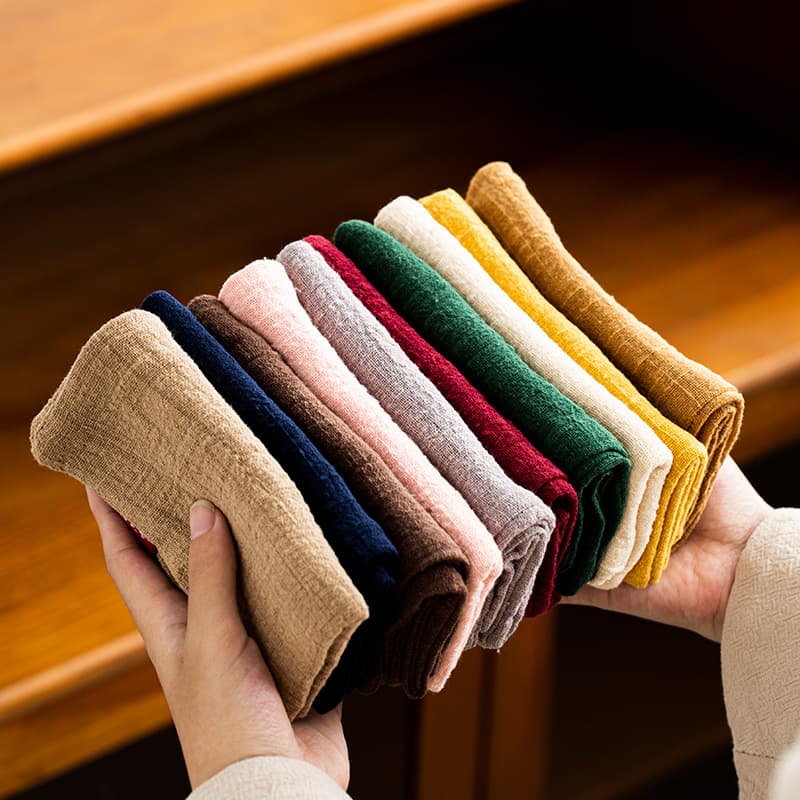 Japanese Cotton-Linen Tea Towel, Purple Clay Teapot Care Cloth, Thickened Premium Tea Table Towel, Absorbent Wiping Cloth, Wholesale