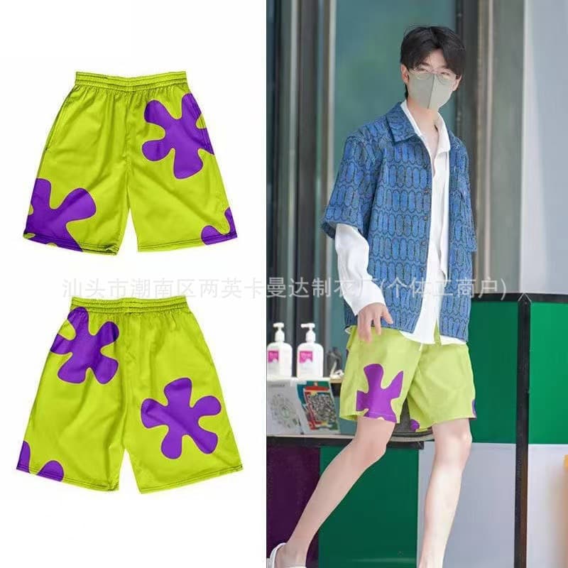 Summer Print Casual Shorts Zhang JiaYuan Beach Vacation Beachside Men's Sleepwear Couple's Beach Sandals Pants
