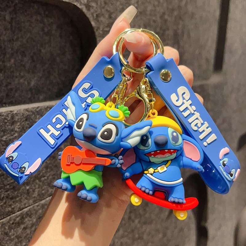 New Stitch Keychain Pendant Couple Small Gift Cute Plush Car Keychain Bag Pendant Wholesale