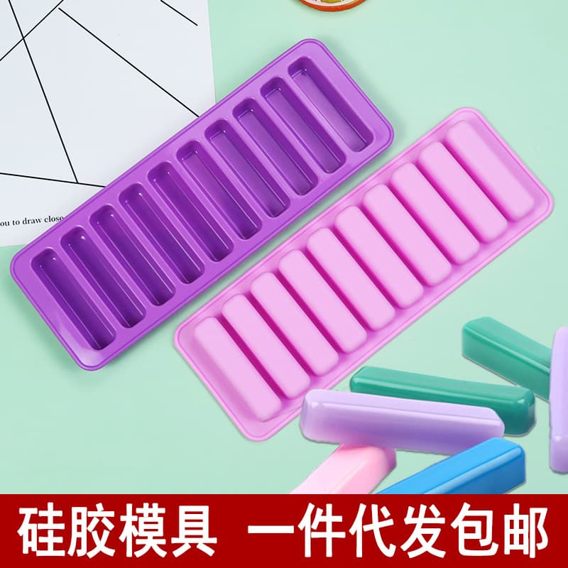 Silicone Finger Chocolate Bar Mold Long Strip Cookie Sausage Mold Cake Decoration Border Viral Wax Bottle Candy Mold