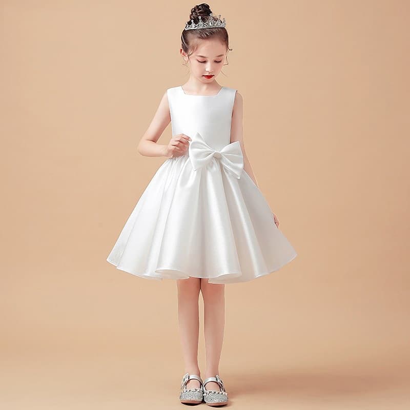 Cross-border girls birthday princess dress 2026 new wedding short children's white piano violin performance dress