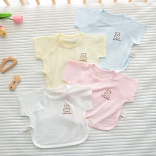 Short-Sleeve Half-Back Shirt, Newborn Summer Thin Style, Baby 0-3 Months, Half-Sleeve Top, Size 52