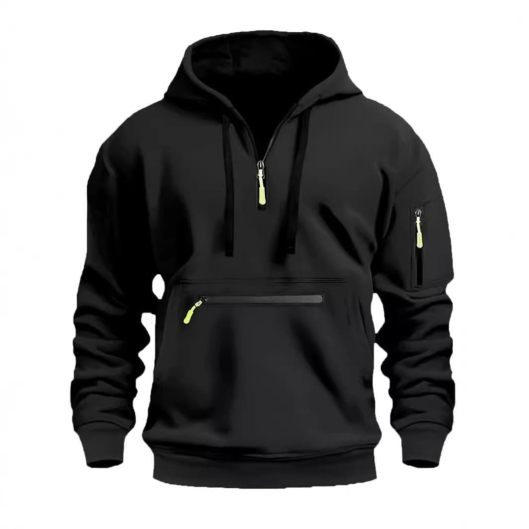 Cross-border EU Size New Autumn/Winter Men's Hoodie Zip-up Multi-pocket Pullover Sports Casual Sweatshirt