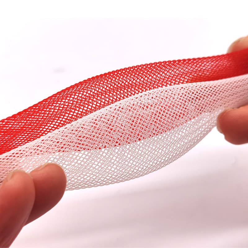 PET Black Flame Retardant Mesh Tube Plastic Mesh Tube Expandable Wire Loom Nylon Braided Mesh Tube Monofilament Elastic Sleeve