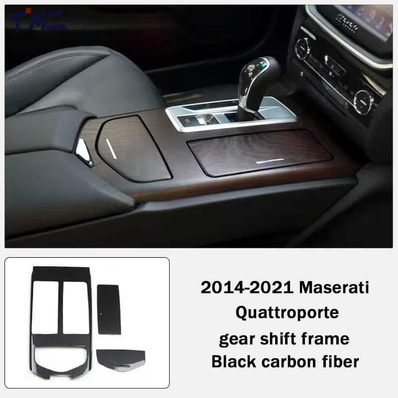14-21 Maserati Quattroporte Modification Parts Carbon Fiber Trim Frame Center Console Shift Panel Without Knob