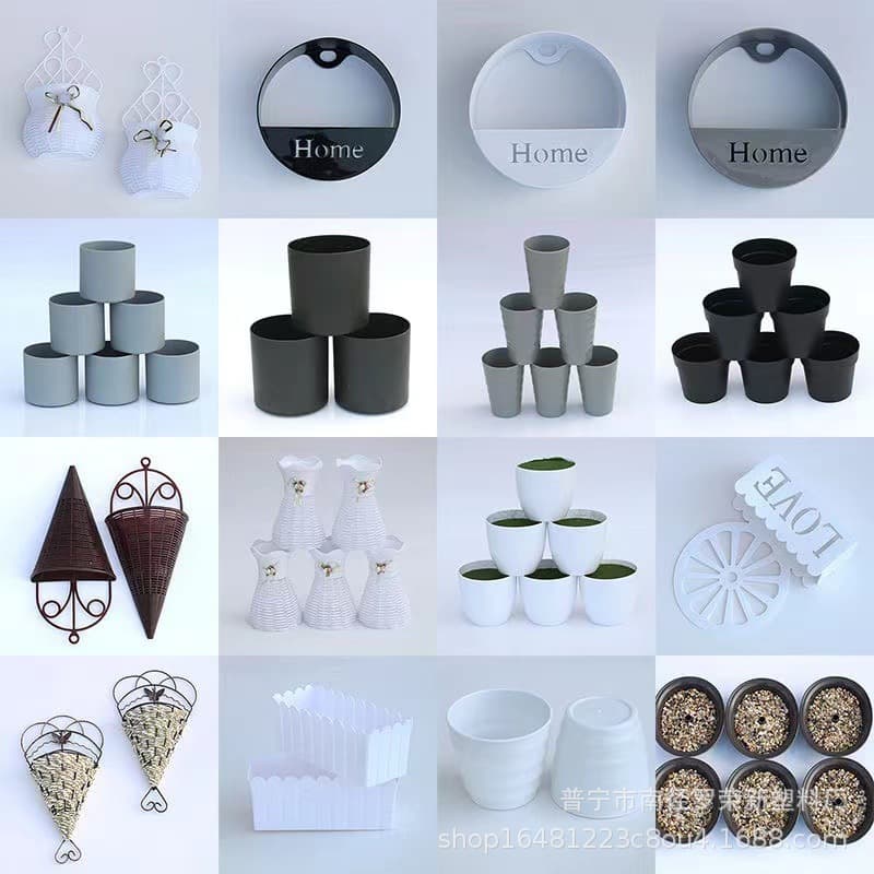 Living Room Flower Container Decoration Plastic Vase Artificial Flower Arrangement Desktop Rectangular Flower Pot Home Decoration Container