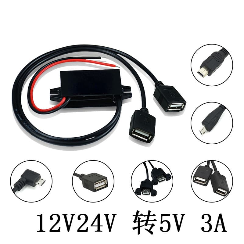 USB Interface Power Module 12V24V to 5V DC/DC Power Converter 12V/24V to 5V3A Stable
