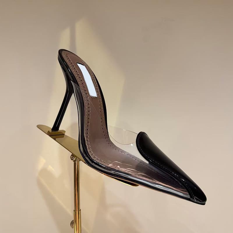 [Pre-sale] 2026 Spring/Summer Transparent Sandals Fairy Style Pointed Toe Stiletto Heels Sexy Closed-Toe Slippers