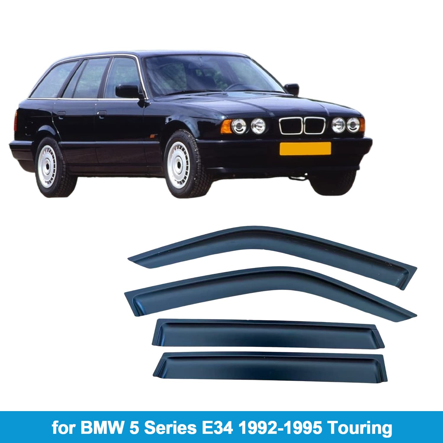 Compatible with BMW 5 Series E34 1992-1995 Touring Window Visors Side Window Deflectors Rain Guards