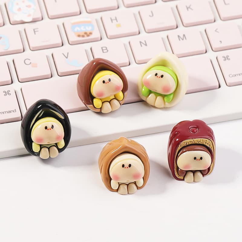 Simulated Nut Dolls Resin Mini Figurines, DIY Decoration, 3D Cartoon Nut Figurines