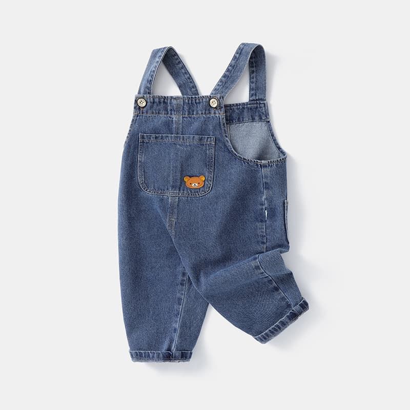 Baby Denim Overalls Spring Autumn New Arrival Children's Clothing Girls Boys Toddler Jeans Casual Long Pants Cartoon Pattern