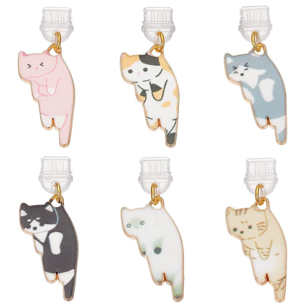 Cross-border Cute Little Cat Pendant Creative Alloy Mini Phone Decoration Charm In Stock Couple Phone Dust Plug