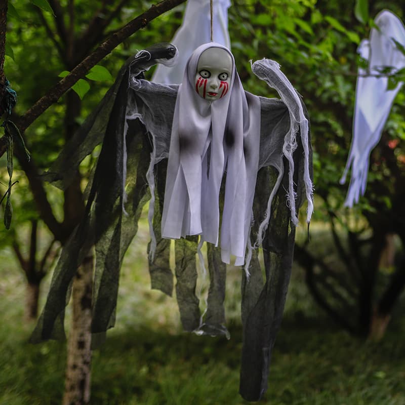 Halloween Decoration Hanging Ghost Atmosphere Props Bracelet Ghost Yard Hanging Ornament Scary Skull Nun Ghost Door Curtain