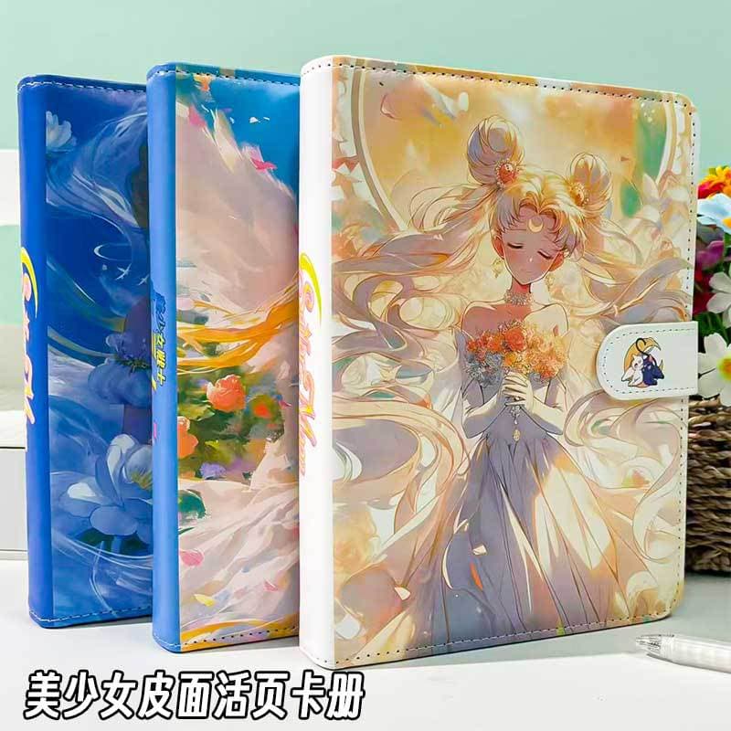 A5 loose-leaf card book Sailor Moon girls anime PU leather color page hand ledger student high-value notebook
