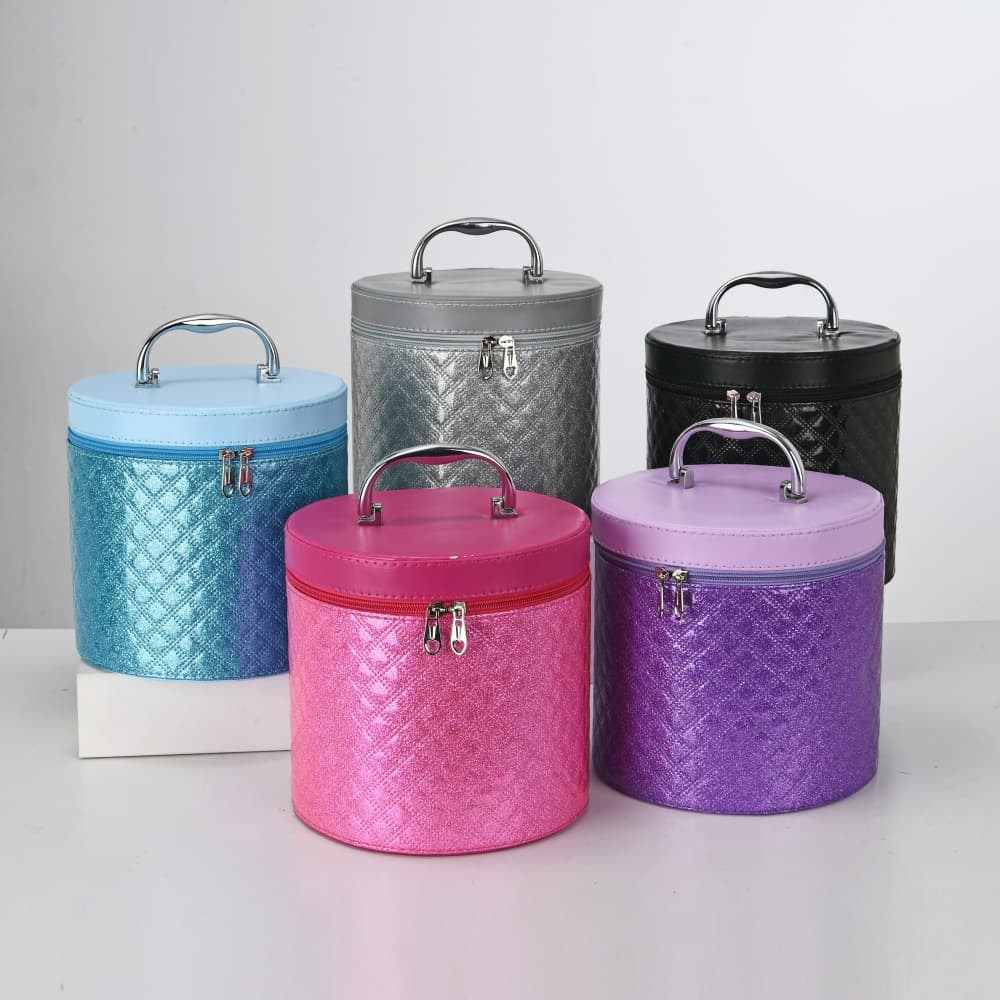 Foreign Trade Glitter Leather Handheld Cosmetic Case Gift Cosmetics Jewelry Storage Box Travel Universal Wheel Suitcase