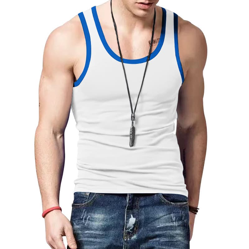 American Style Slim Fit Sport Vest for Men Casual Summer Base Layer Color Block Sweatshirt Vest Independent Station New Model