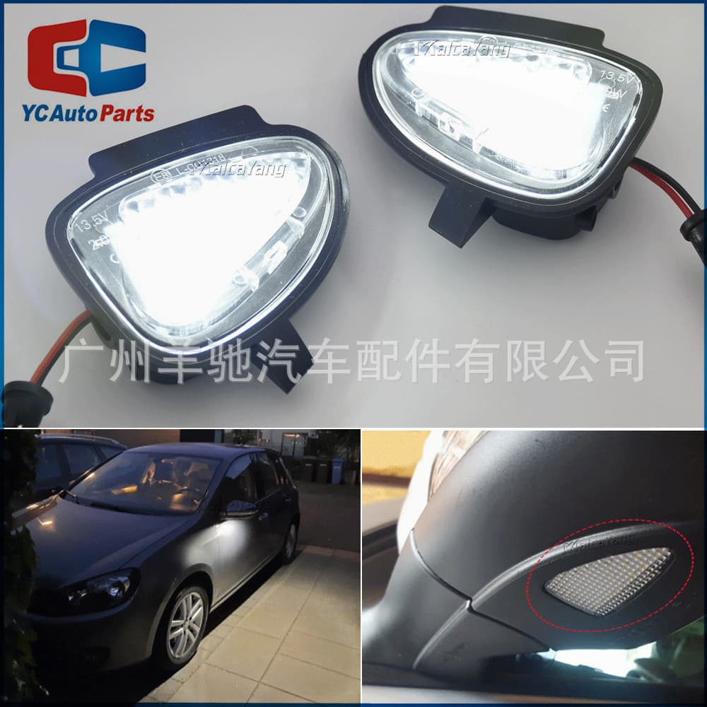 Compatible with Volkswagen Golf VW Passat MK6 GTI R 2008-2014 LED Rearview Mirror Puddle Light