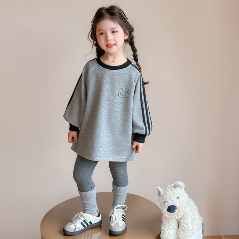 Girls Autumn Outfit Stylish Set 2026 New Girls Korean Style Sweatshirt Leggings Two-Piece Girls Clothing Fall