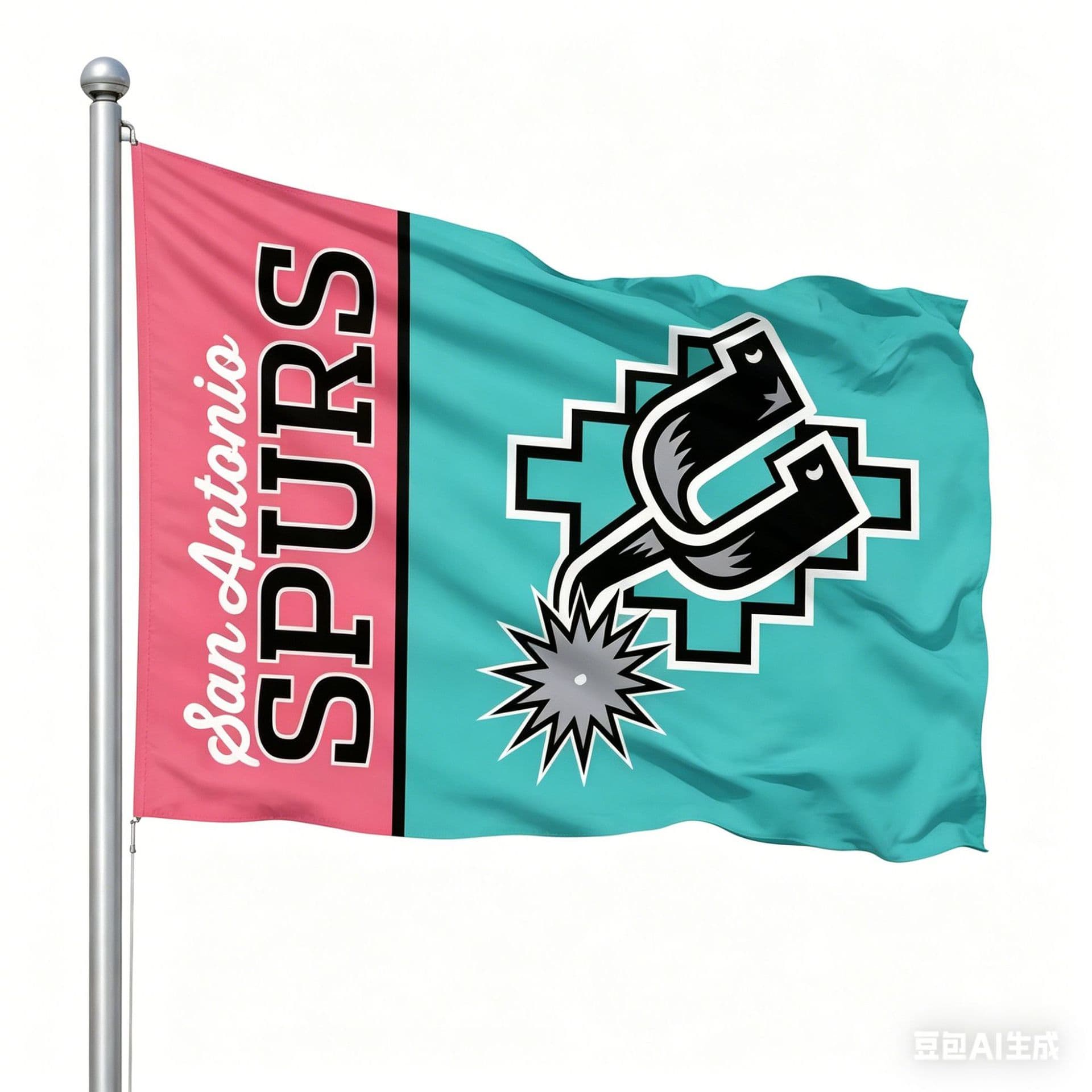 Cross-border exclusive supply of 3X5FT NBA San Antonio Spurs retro team logo hanging flag team flag custom wholesale