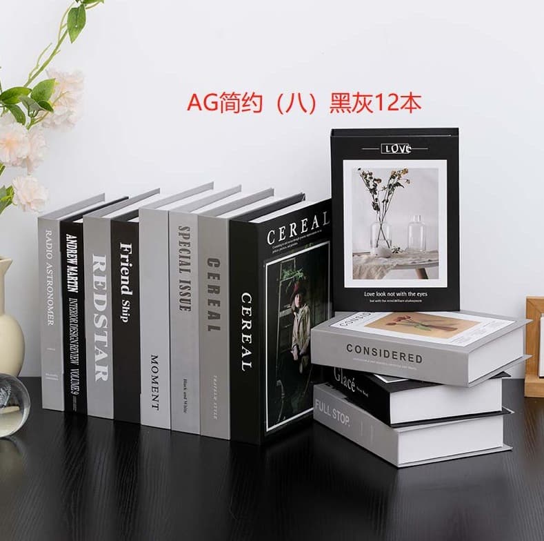 European-style luxury gold foil decorative faux books, aesthetically pleasing ornament prop books for study and living room, factory wholesale