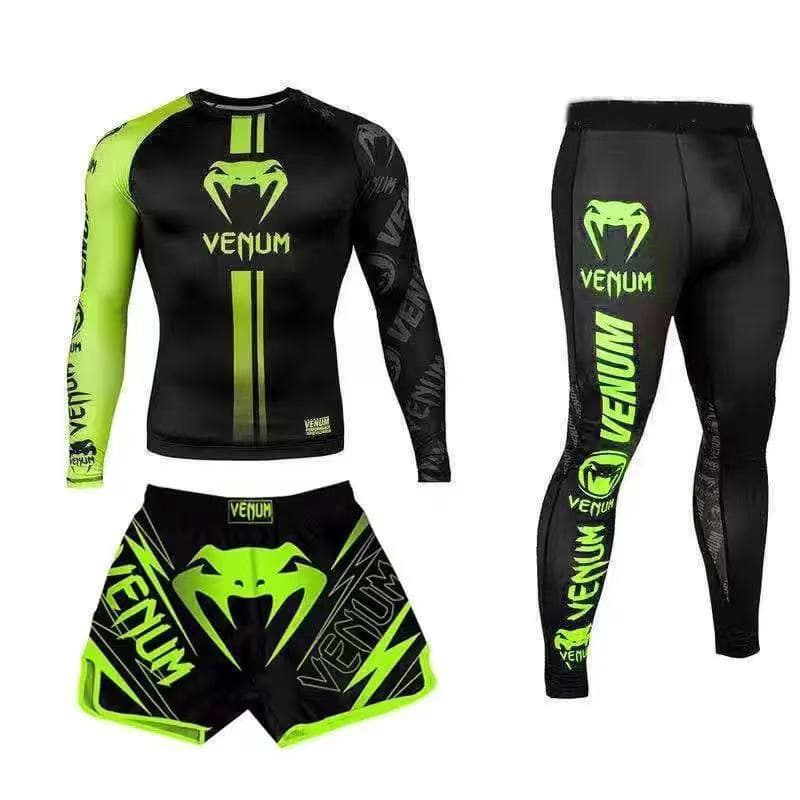 Kickboxing fighting MMA comprehensive sports fitness ufc running training quick-drying pants three-piece set cross-border trend