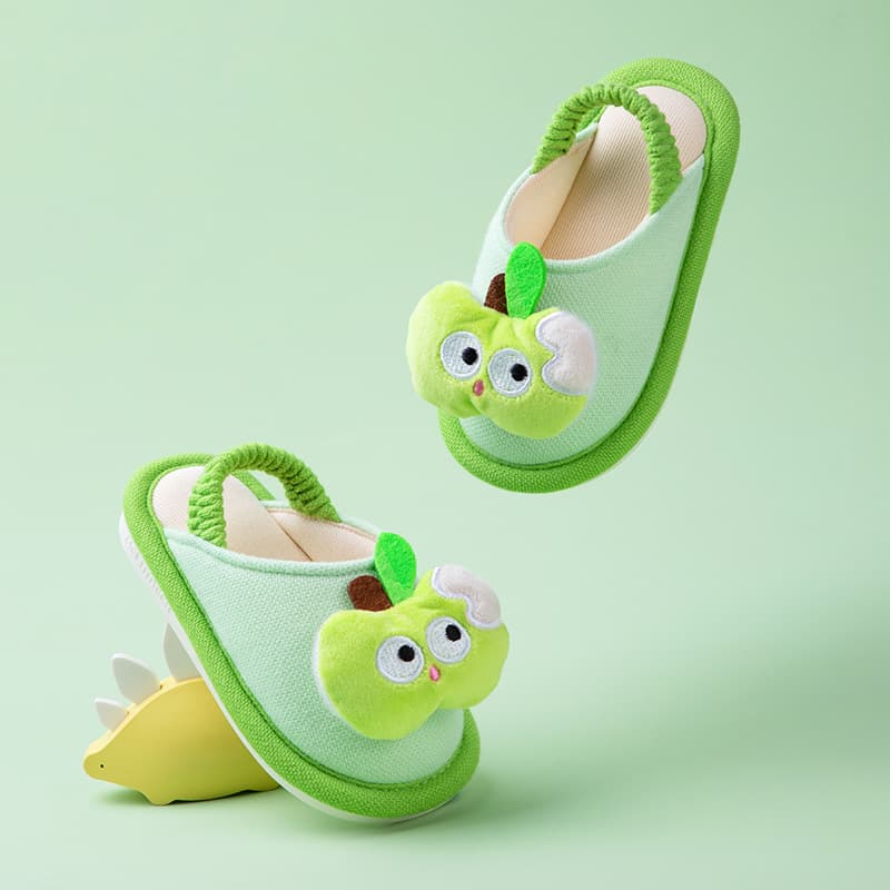 Children's Slippers for Girls, Indoor Home Slippers for Toddlers and Babies, Spring and Autumn Slippers with Heel Strap, Cloth Slippers for Boys