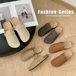 New Autumn Winter Closed-Toe Birkenstock Shoes Women Classic Suede Indoor Outdoor Anti-Slip Wear-Resistant Home Slippers