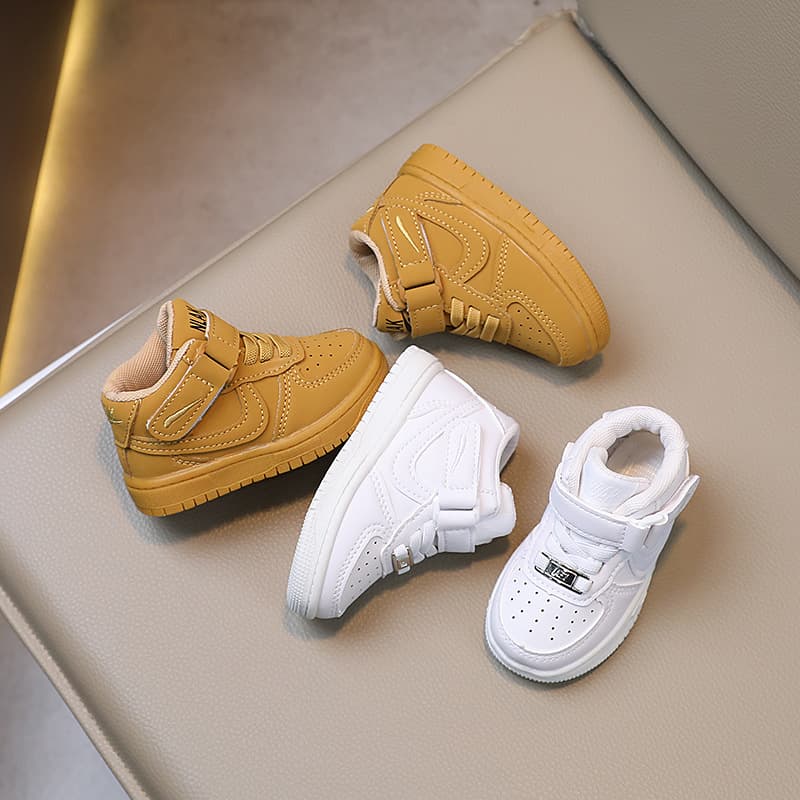 New spring and autumn children's sports shoes, boys' high-top sneakers, girls' white sneakers, Korean style toddler shoes, basketball shoes