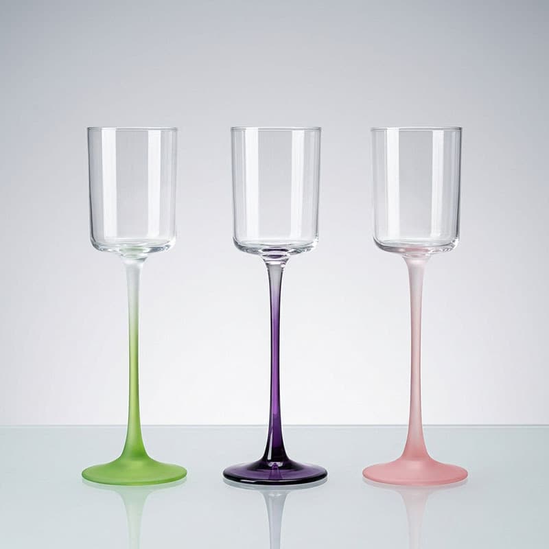 Kimura Cocktail Glass Light Luxury High-End Straight Champagne Glass Frosted Gradient High-Stem Glass Niche Glass Sweet Wine Glass