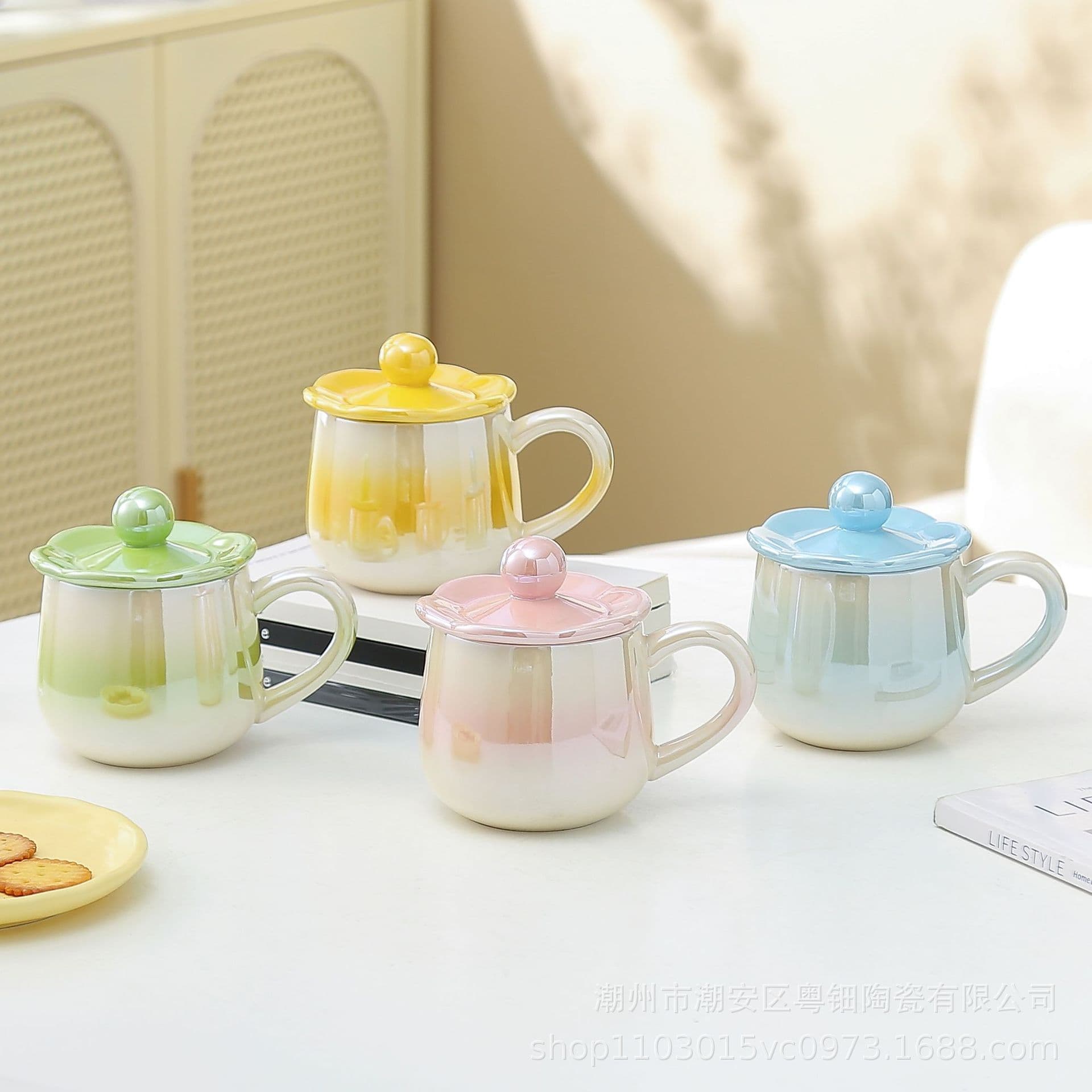 Back to School Gift for Classmates and Teachers, Pearl Candy Ceramic Mug for Girls, Practical Souvenir Gift Box, Birthday Gift for Best Friend