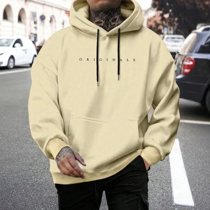 2025 autumn cross-border new men's hooded sweatshirt men's fashion brand loose outdoor high street casual letter sweatshirt