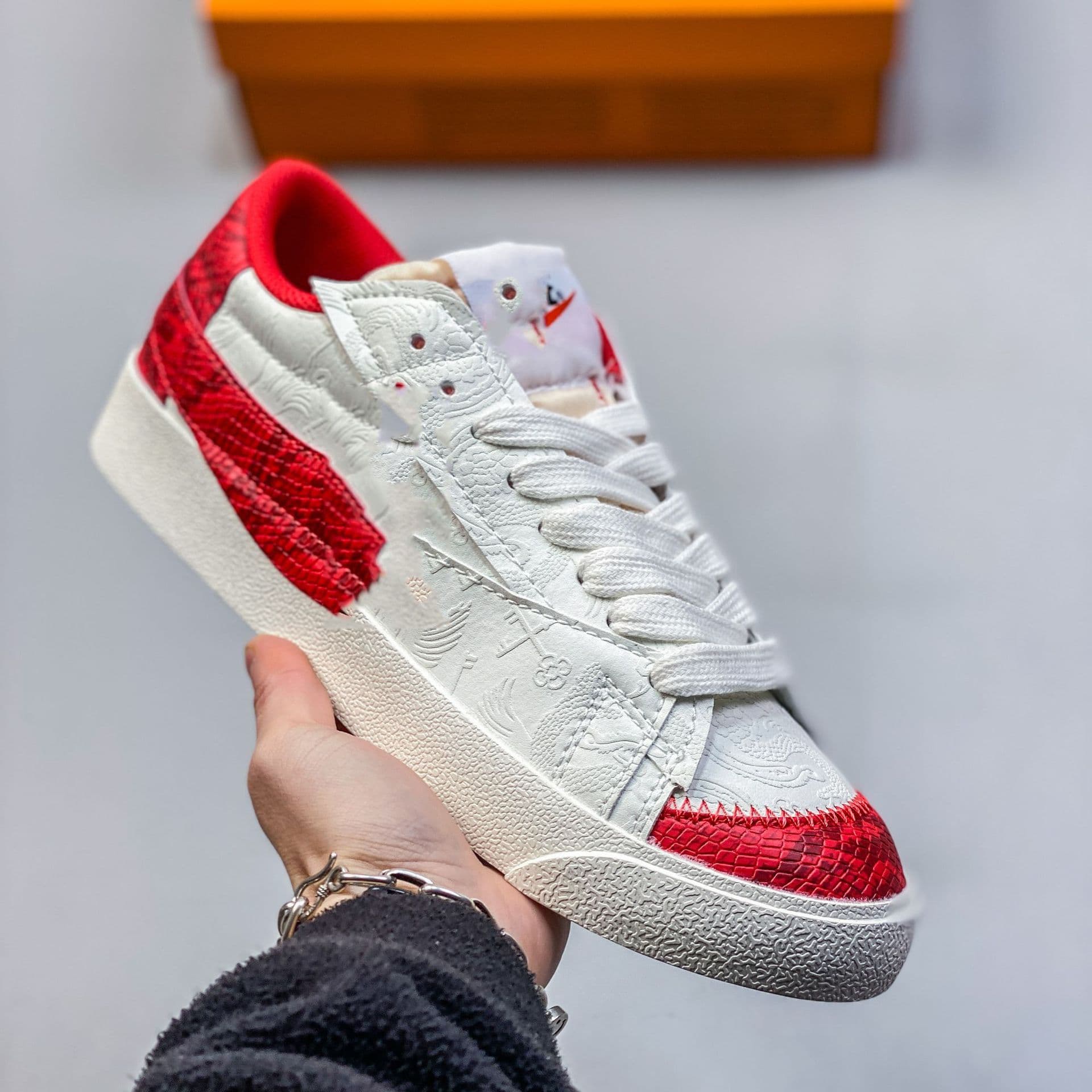 Putian Blazer77 Board Shoes Pioneer Snake Year Limited Red Green Low-Top Skate Shoes Couple Men Women Sports Trendy Shoes