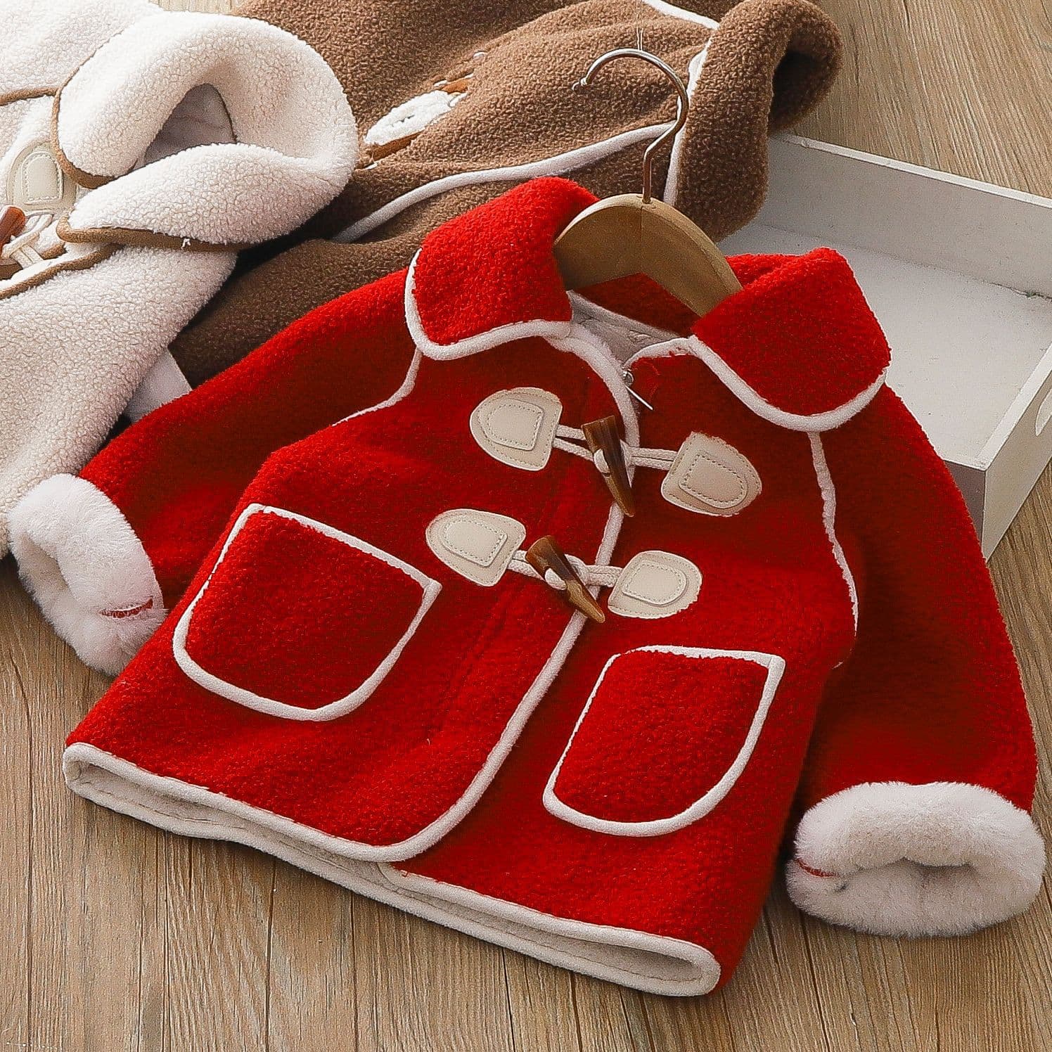 Girls Autumn Winter Korean Style Coat Kids Thick Lined Jacket Toddler Cotton Coat Baby Suede Cotton Padded Jacket 3844