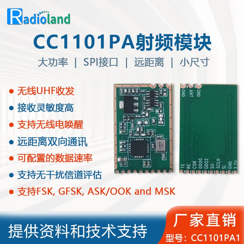CC1101 RF SPI Communication 433MHz Transceiver Module High Power PA/LNA for Industrial Control Wireless Sensing