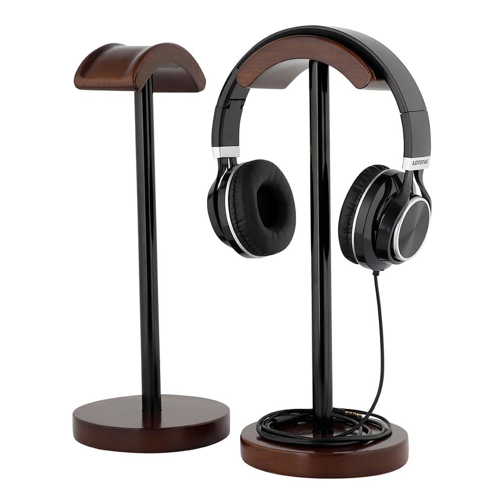 DIY Storage Rack Bluetooth Headphone Stand Over-Ear Headset Metal Stand Solid Wood Gaming Hook Base