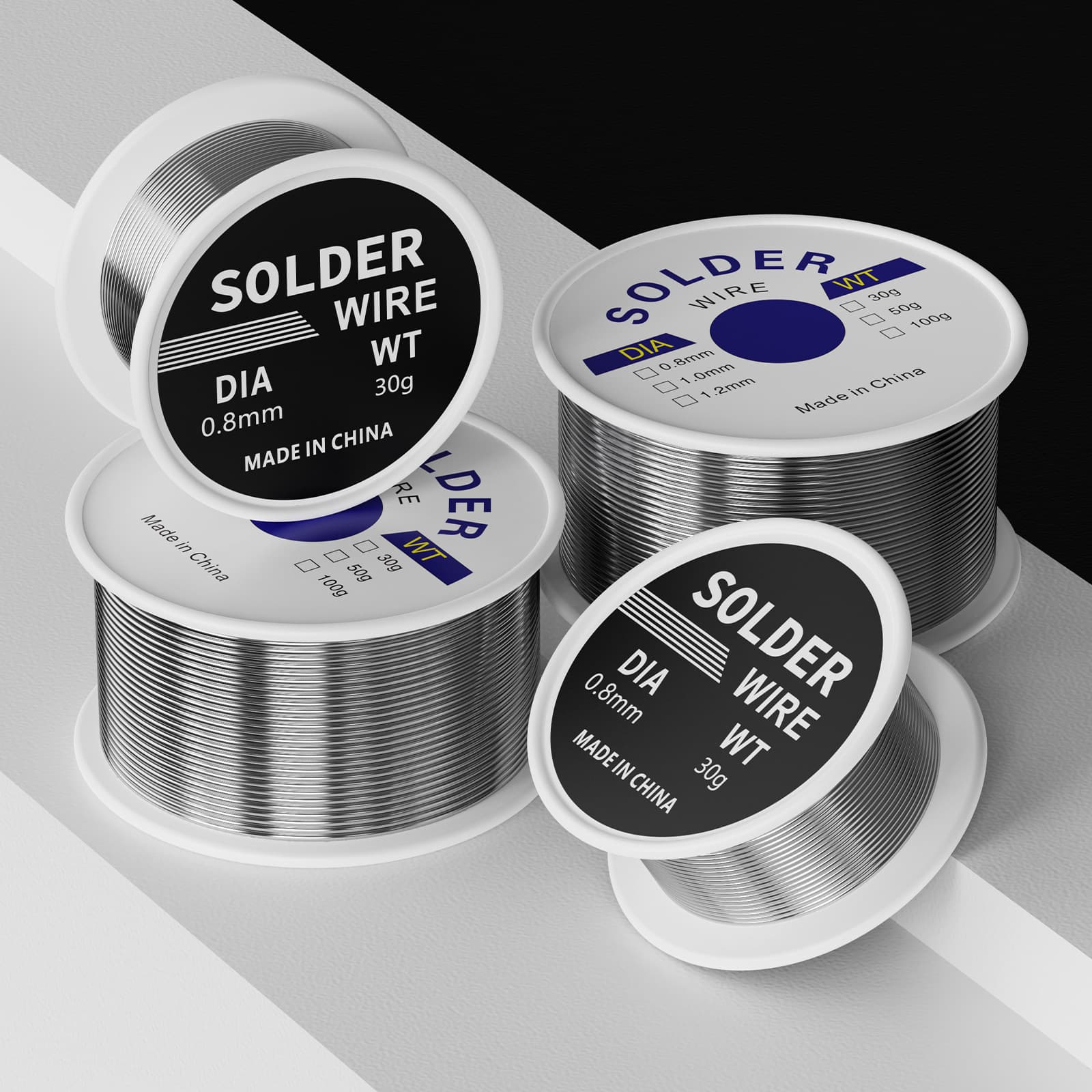 Wholesale 8~100g small spool solder wire 0.8mm lead-containing no-clean low-temperature solder wire for lighter soldering