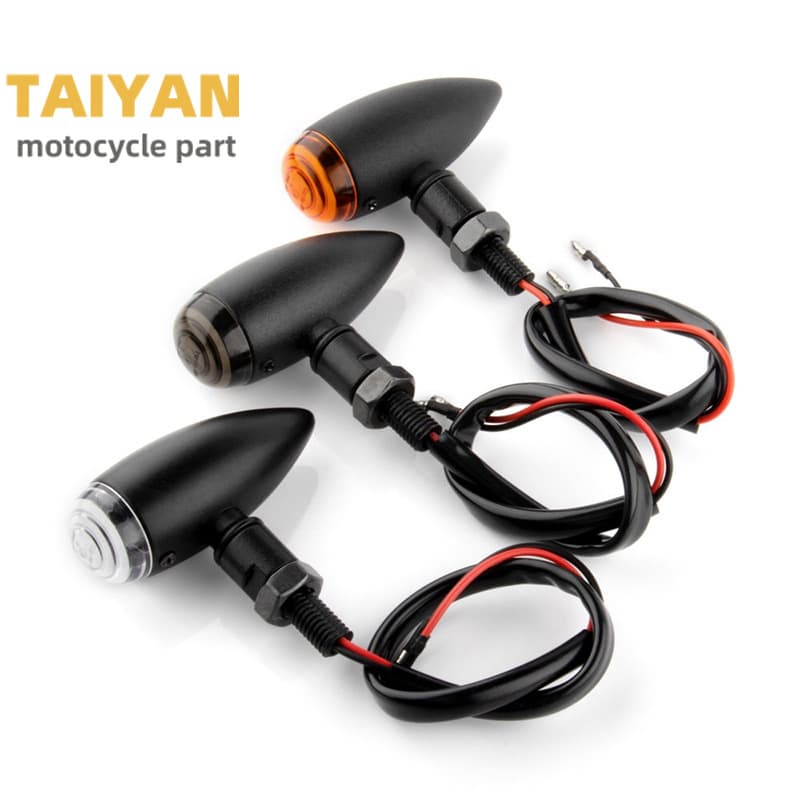 Vintage Motorcycle Retrofit Metal Bullet Head Turn Signal Light Harley Prince Modification Turning Lamp Automobile Accessories