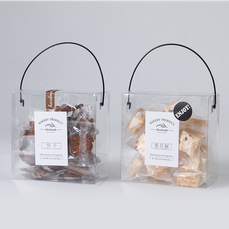 Transparent Handheld Box Cookie Hanging Ear Coffee Packaging Box Snowflake Crisp Packaging Transparent Box Baking Packaging Box