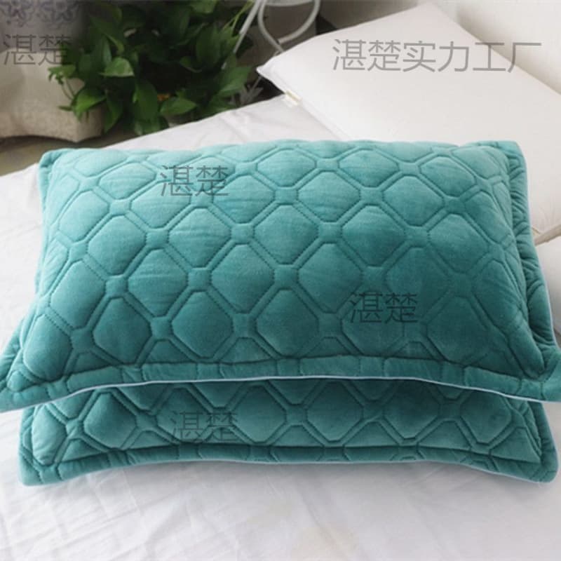 Crystal Fleece Pillowcase Cotton-Padded Thickened Flannel Pair Double-Sided Autumn/Winter Warmth Cotton-Padded Single