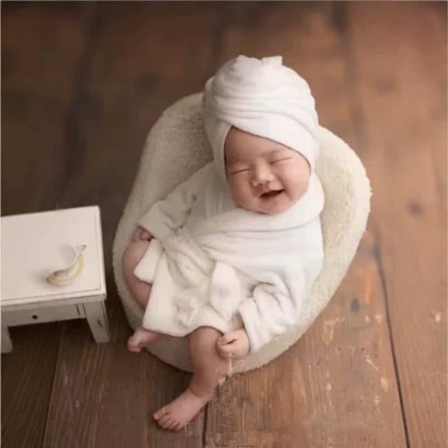 Newborn Photography Props Bathrobe Outfit Pajamas Baby Studio Children's Clothing Full Moon Bathrobe Photo Shoot Clothes