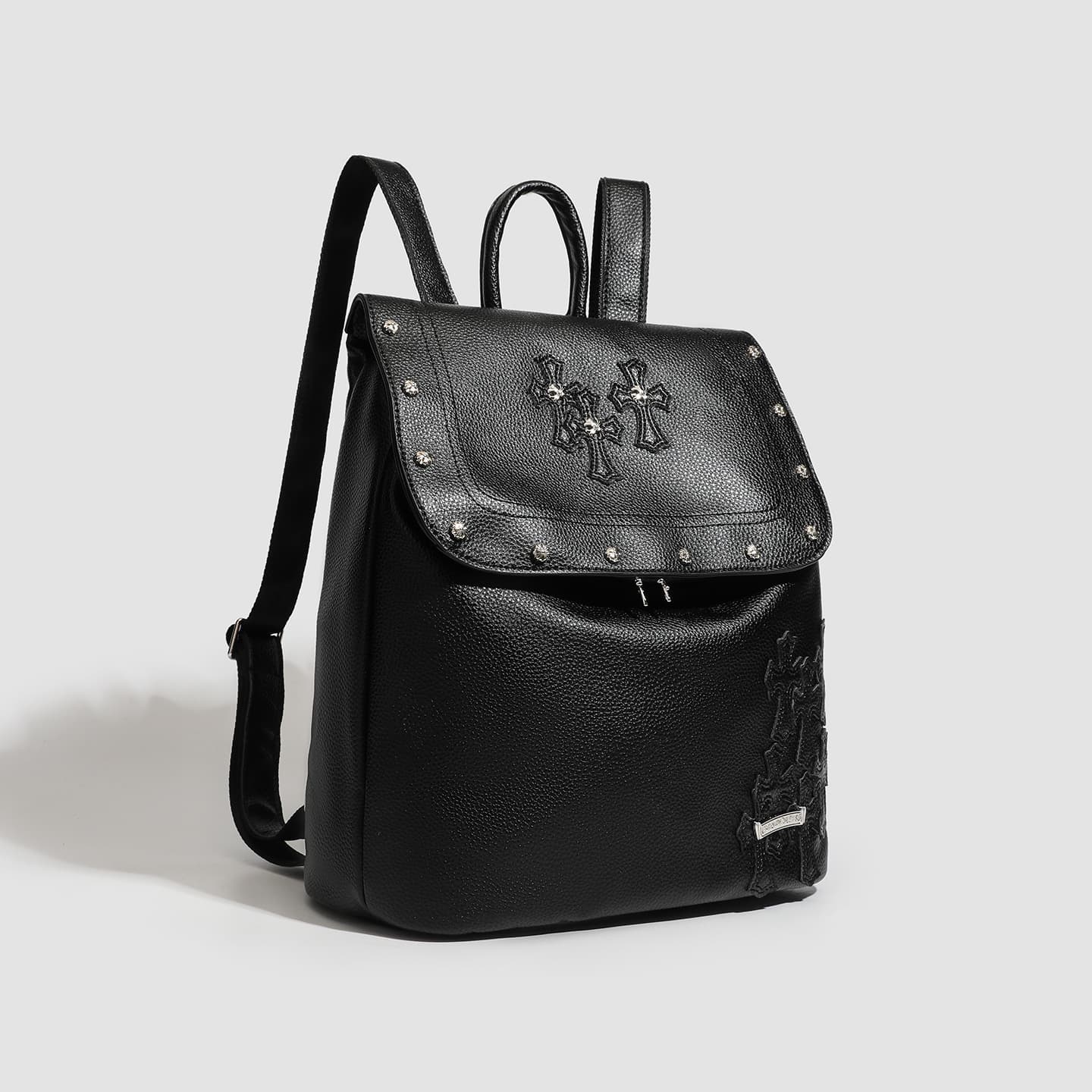 2025 Hot-Selling New Crow Core Men's and Women's Unisex PU Leather Backpack Cross Rivet Backpack Couple School Bag
