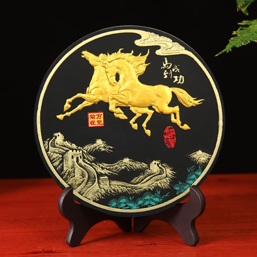 Horse Year Business Meeting, Spring Festival Opening Red Gift, Activated Carbon Carving Craft, TV Cabinet Ornament, Immediate Success