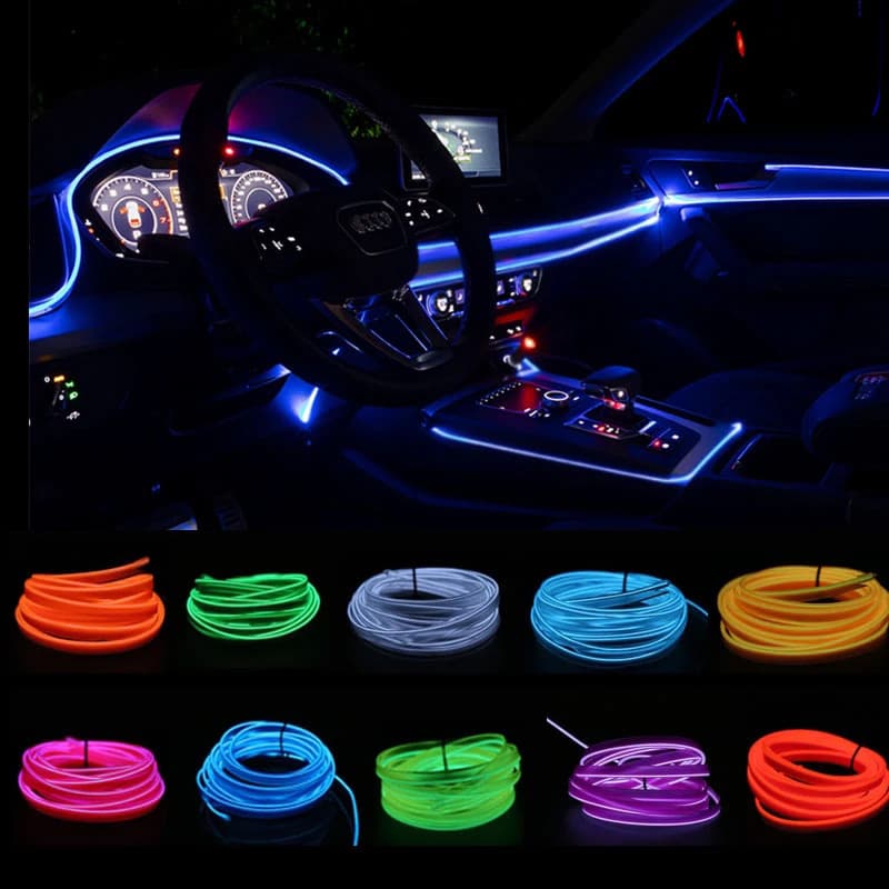 Car LED Decorative Atmosphere Light Set Cold Light Interior Modification Strip USB Interior Atmosphere Lamp Wire Kit