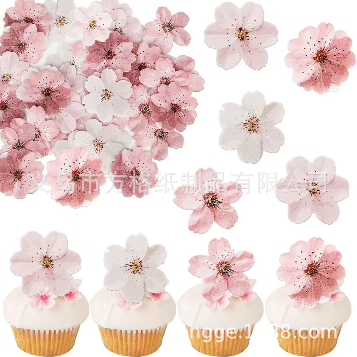 Cross-border supply of glutinous rice paper cherry blossom wafer paper printing and baking digital cake decoration hotel cold dishes decoration and presentation