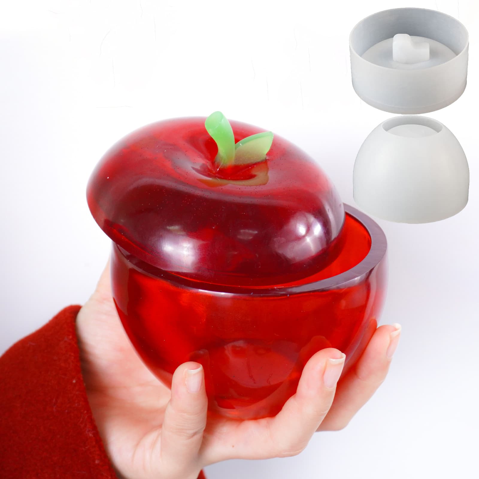 Apple Storage Box Silicone Mold, Christmas Eve Apple Decoration Storage Jar, Plaster Mold, Epoxy Resin Mold, Craft