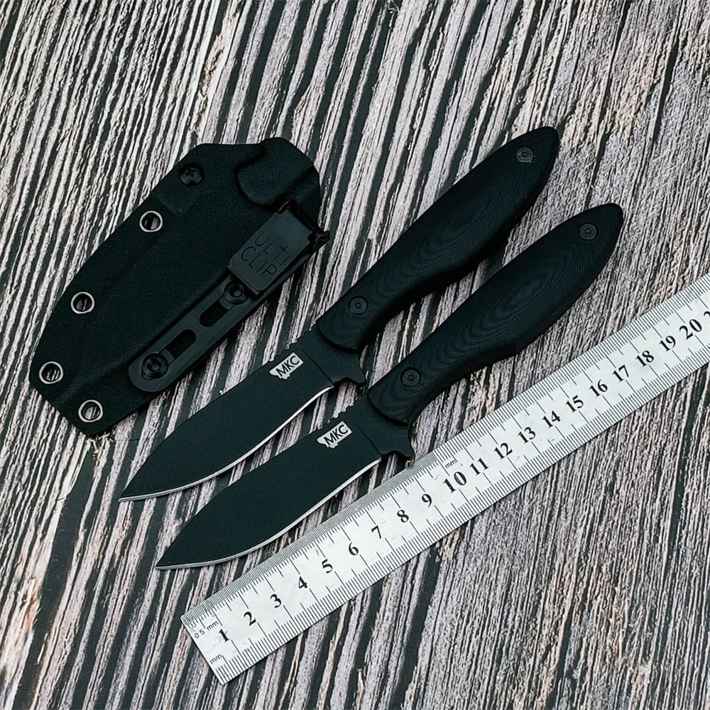 Cross-border MKC New Product Pebble G10 Handle Outdoor Small Straight Knife Camping Survival Knife High Hardness Portable Rescue Knife