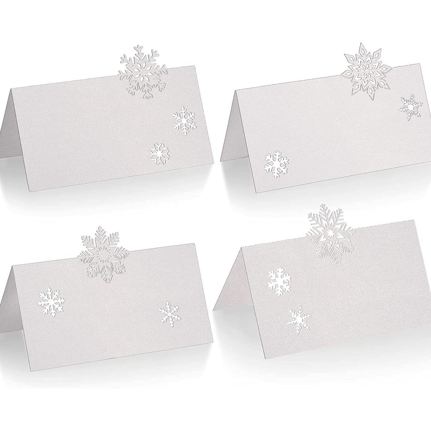 Christmas Wedding Hollow Seat Cards, Laser Cards, Table Cards, Seating Cards, White Snowflake Manufacturer Ready Stock Wholesale